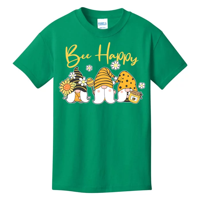 Cute Spring Bee Happy Gnomes Kids T-Shirt