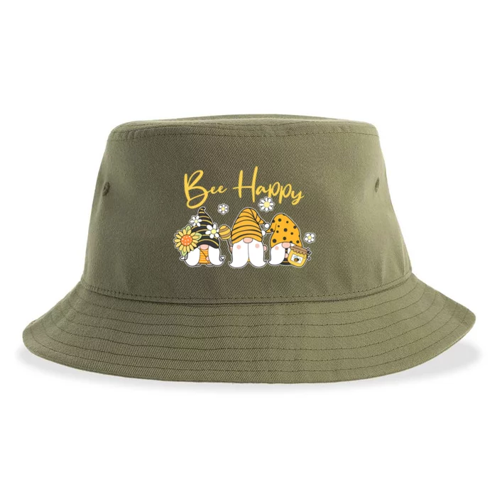 Cute Spring Bee Happy Gnomes Sustainable Bucket Hat