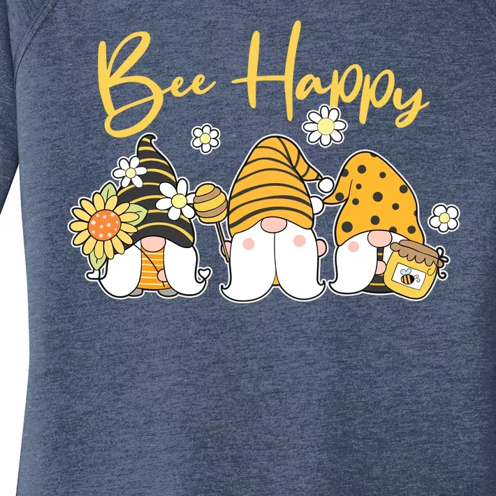 Cute Spring Bee Happy Gnomes Women's Perfect Tri Tunic Long Sleeve Shirt