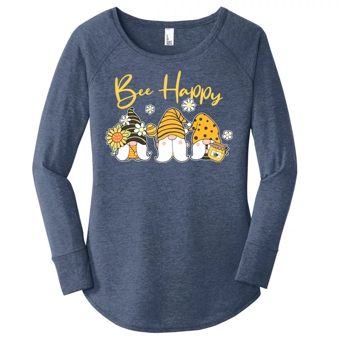 Cute Spring Bee Happy Gnomes Women's Perfect Tri Tunic Long Sleeve Shirt