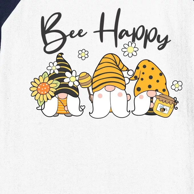 Cute Spring Bee Happy Gnomes Baseball Sleeve Shirt