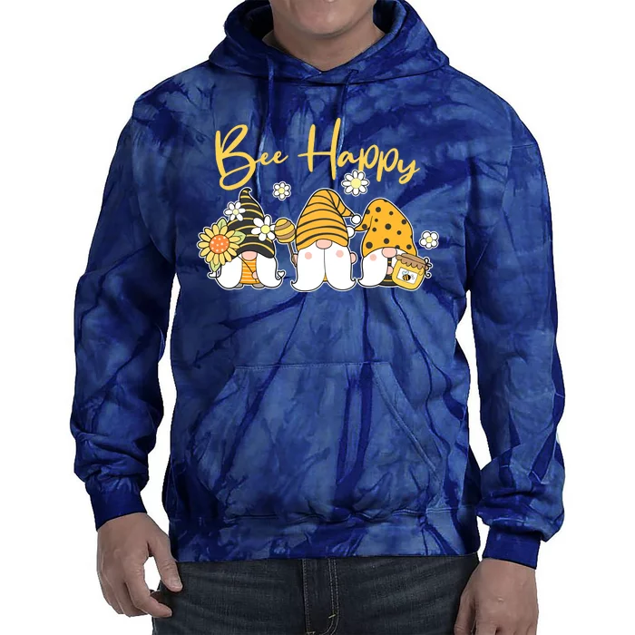 Cute Spring Bee Happy Gnomes Tie Dye Hoodie