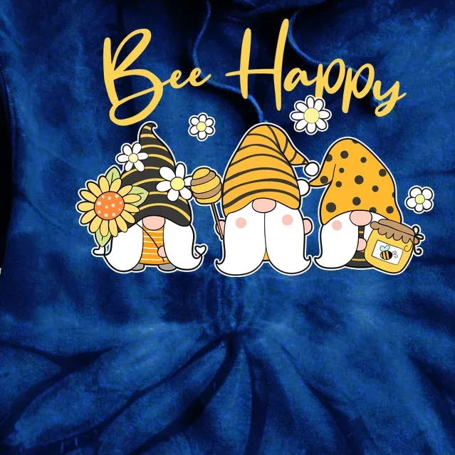 Cute Spring Bee Happy Gnomes Tie Dye Hoodie