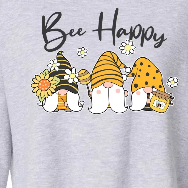 Cute Spring Bee Happy Gnomes Cropped Pullover Crew