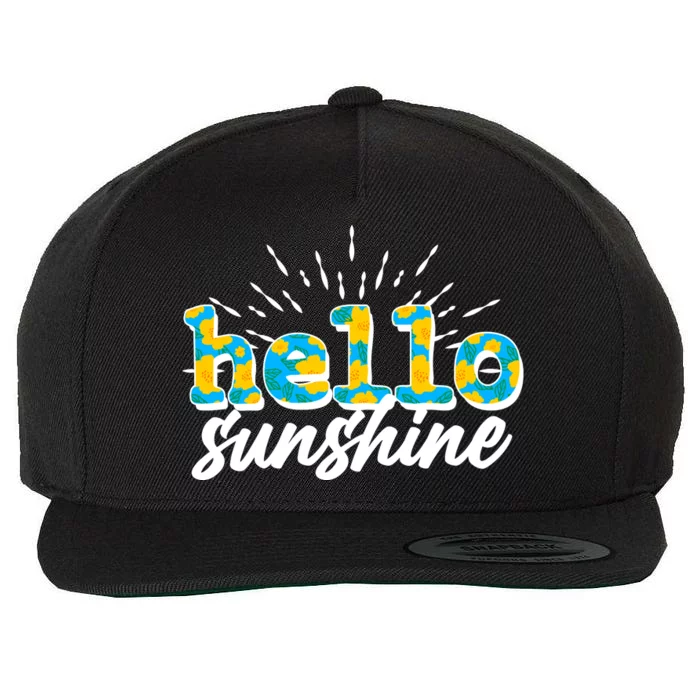 Cute Springy Summery Hello Sunshine Wool Snapback Cap