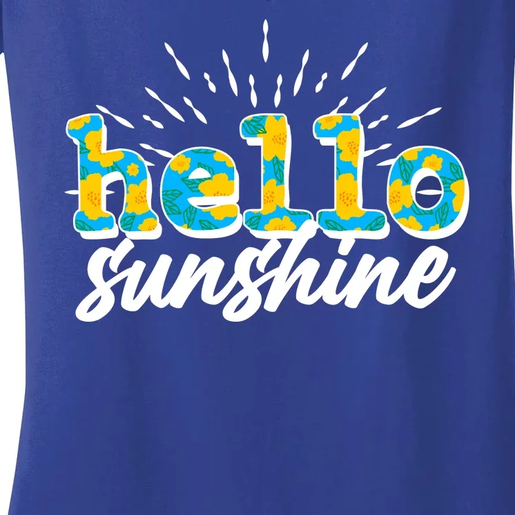 Cute Springy Summery Hello Sunshine Women's V-Neck T-Shirt