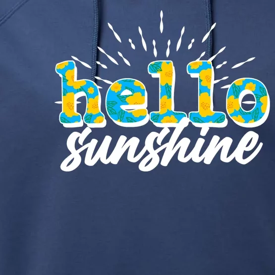 Cute Springy Summery Hello Sunshine Performance Fleece Hoodie