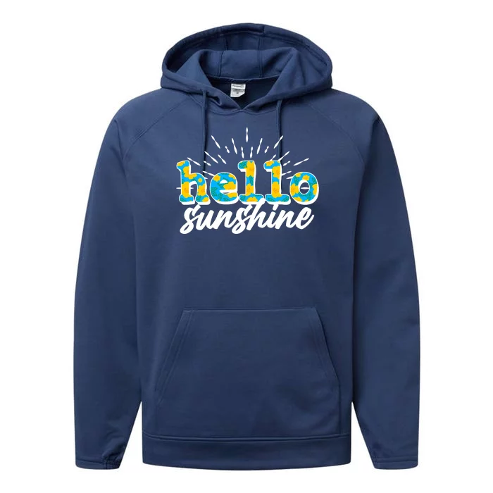 Cute Springy Summery Hello Sunshine Performance Fleece Hoodie