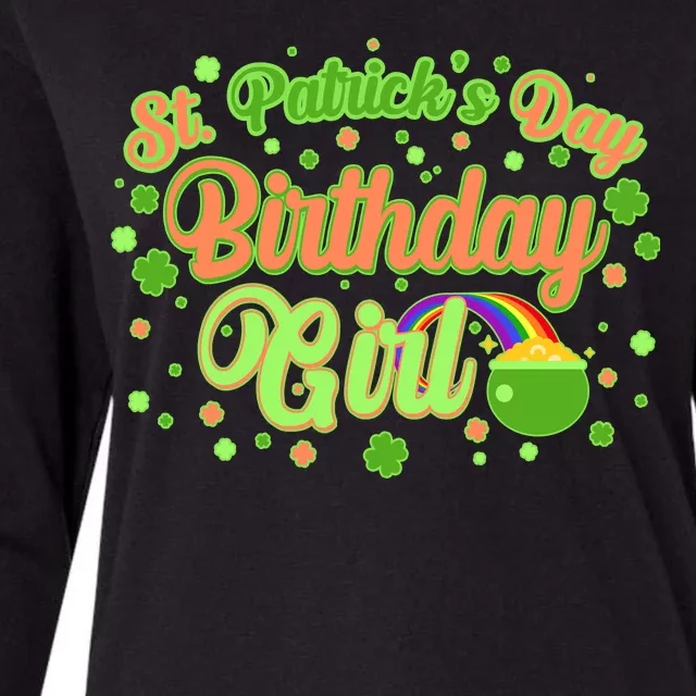 Cute St. Patrick's Day Birthday Girl Womens Cotton Relaxed Long Sleeve T-Shirt