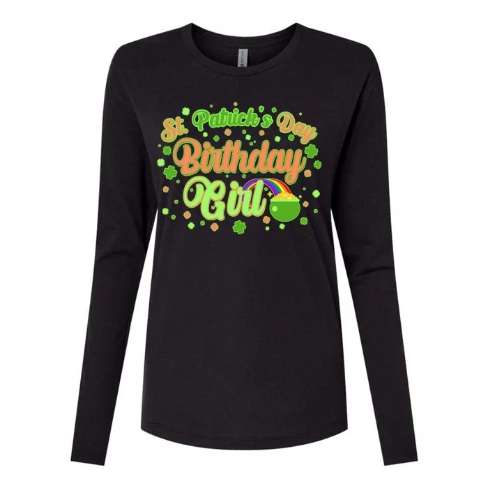 Cute St. Patrick's Day Birthday Girl Womens Cotton Relaxed Long Sleeve T-Shirt