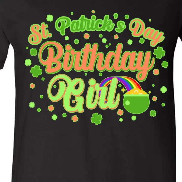 Cute St. Patrick's Day Birthday Girl V-Neck T-Shirt