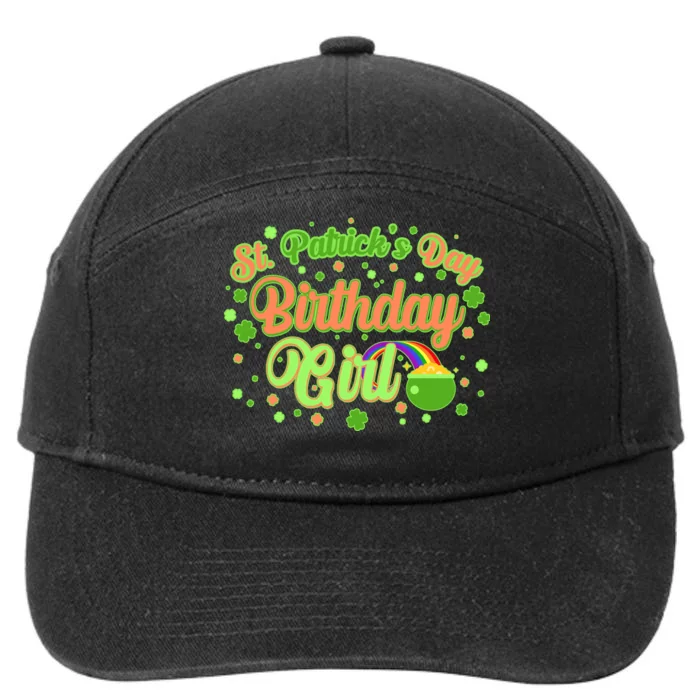 Cute St. Patrick's Day Birthday Girl 7-Panel Snapback Hat