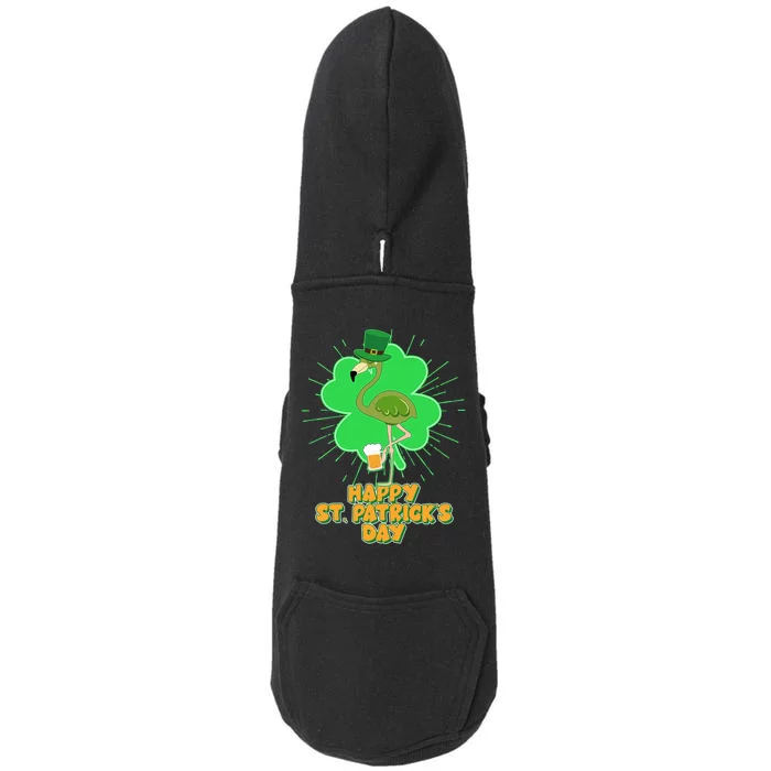 Cute St. Patrick's Day Flamingo With Beer Doggie 3-End Fleece Hoodie