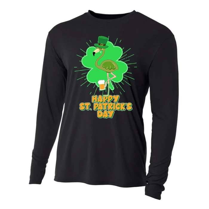 Cute St. Patrick's Day Flamingo With Beer Cooling Performance Long Sleeve Crew