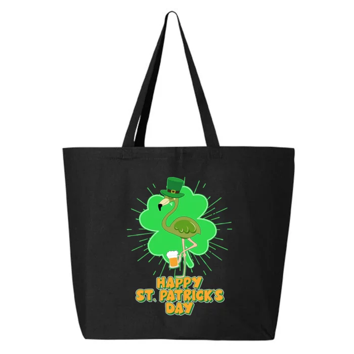 Cute St. Patrick's Day Flamingo With Beer 25L Jumbo Tote