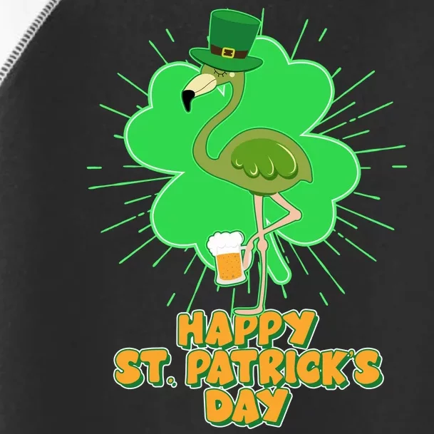 Cute St. Patrick's Day Flamingo With Beer Toddler Fine Jersey T-Shirt