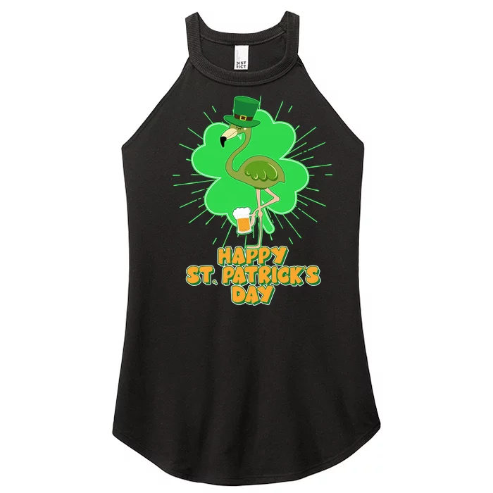 Cute St. Patrick's Day Flamingo With Beer Women’s Perfect Tri Rocker Tank