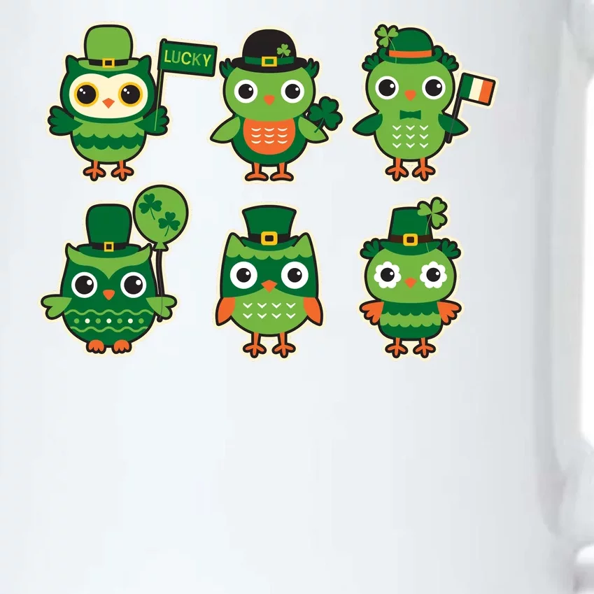 Cute St Patrick's Day Lucky Owls Black Color Changing Mug