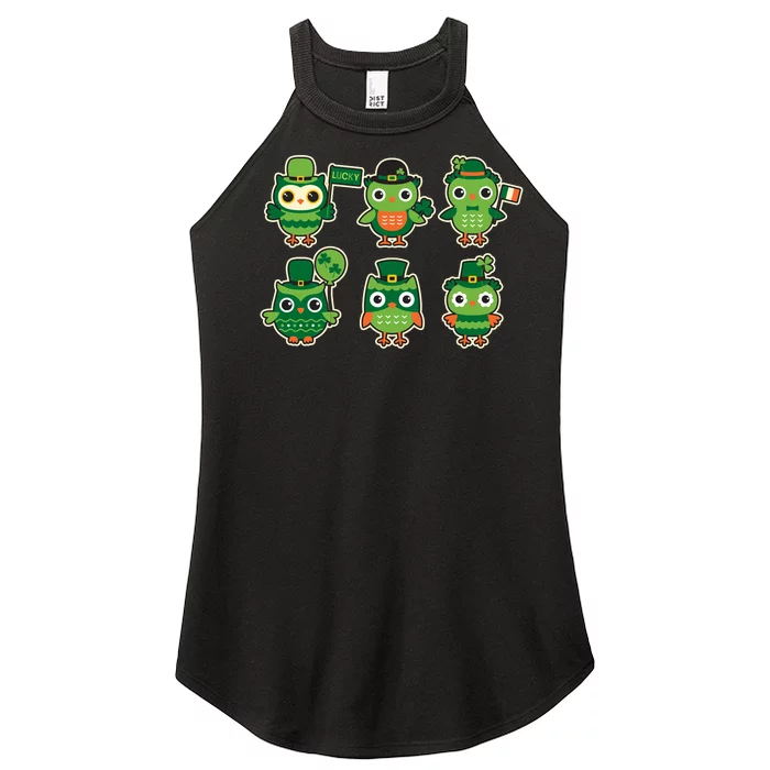 Cute St Patrick's Day Lucky Owls Women’s Perfect Tri Rocker Tank