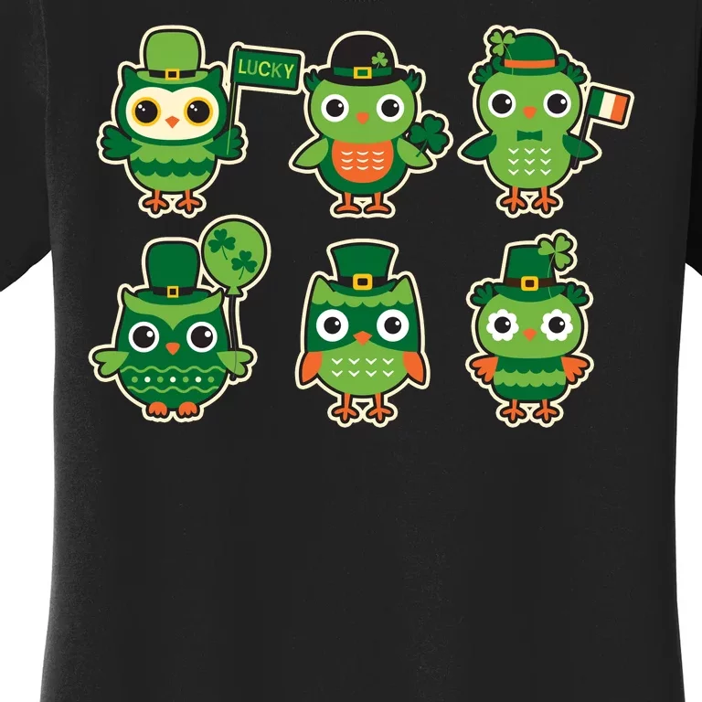 Cute St Patrick's Day Lucky Owls Women's T-Shirt