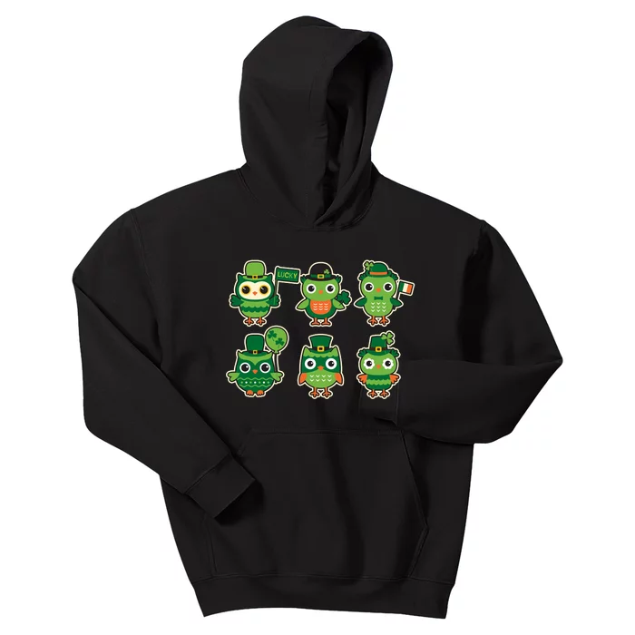 Cute St Patrick's Day Lucky Owls Kids Hoodie