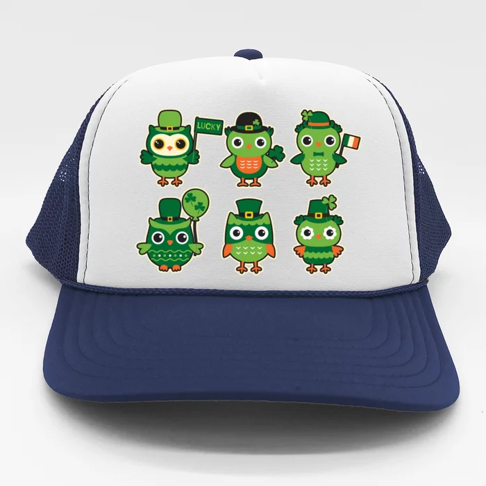 Cute St Patrick's Day Lucky Owls Trucker Hat