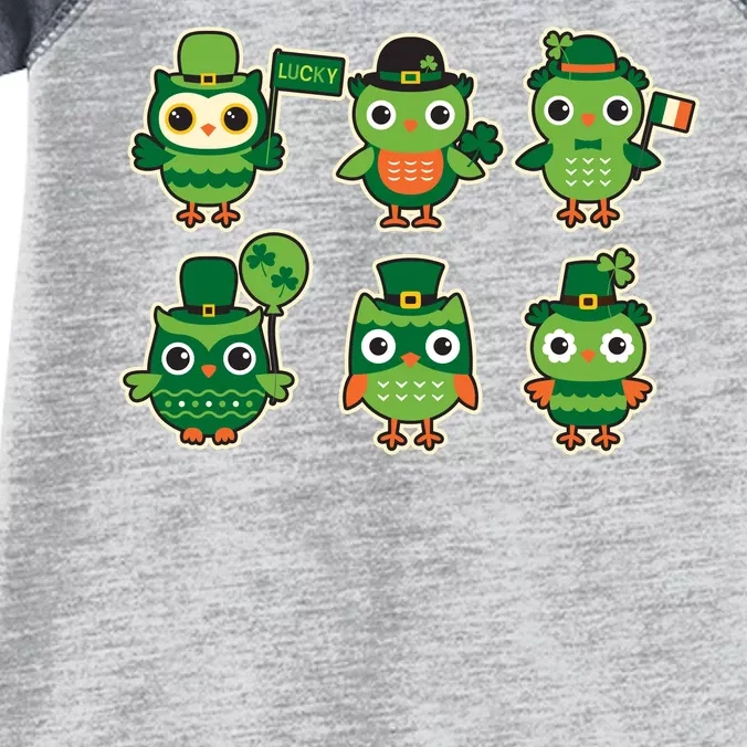 Cute St Patrick's Day Lucky Owls Infant Baby Jersey Bodysuit