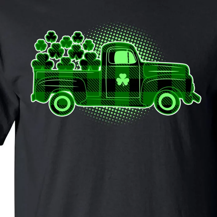 Cute St Patrick's Day Plaid Pick Up Truck Full Of Shamrocks Clovers Tall T-Shirt