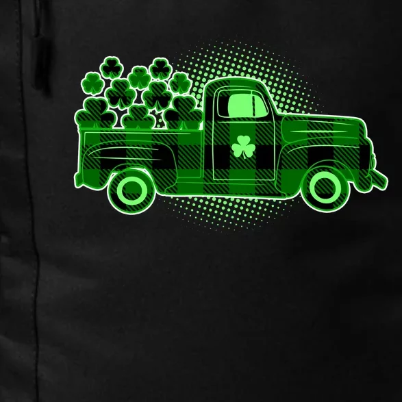 Cute St Patrick's Day Plaid Pick Up Truck Full Of Shamrocks Clovers Daily Commute Backpack