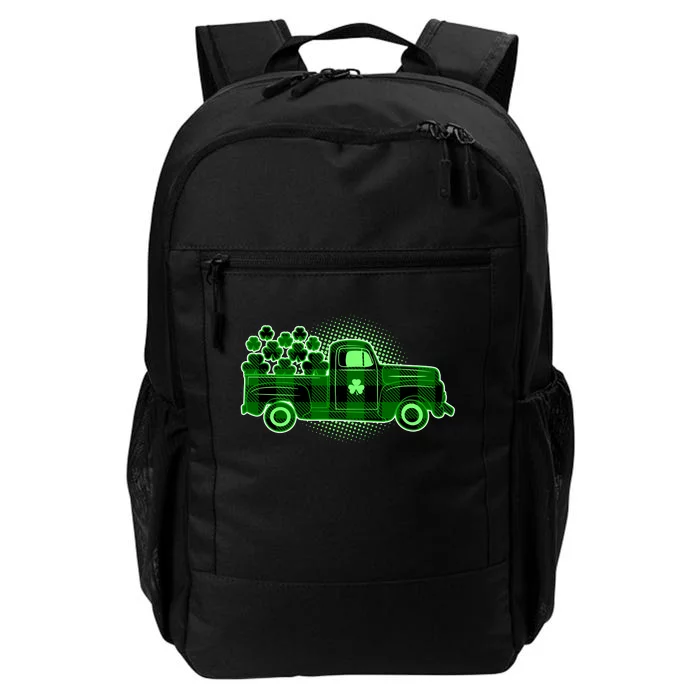 Cute St Patrick's Day Plaid Pick Up Truck Full Of Shamrocks Clovers Daily Commute Backpack