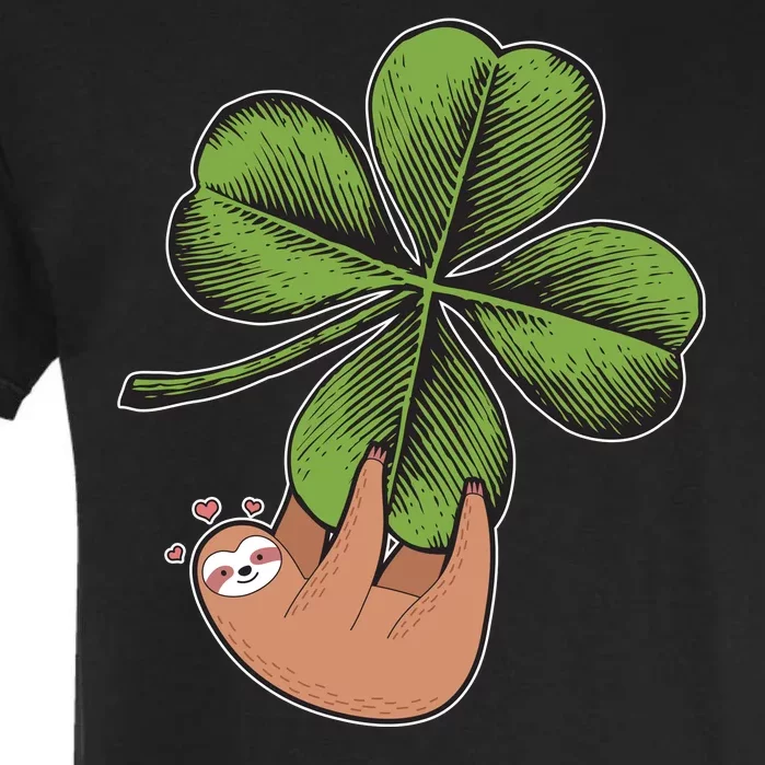 Cute St Patrick's Day Shamrock Sloth Garment-Dyed Heavyweight T-Shirt