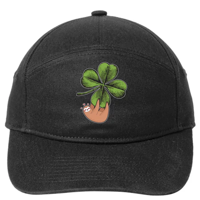 Cute St Patrick's Day Shamrock Sloth 7-Panel Snapback Hat