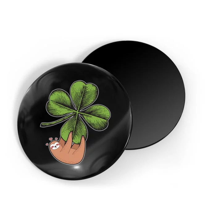 Cute St Patrick's Day Shamrock Sloth Magnet