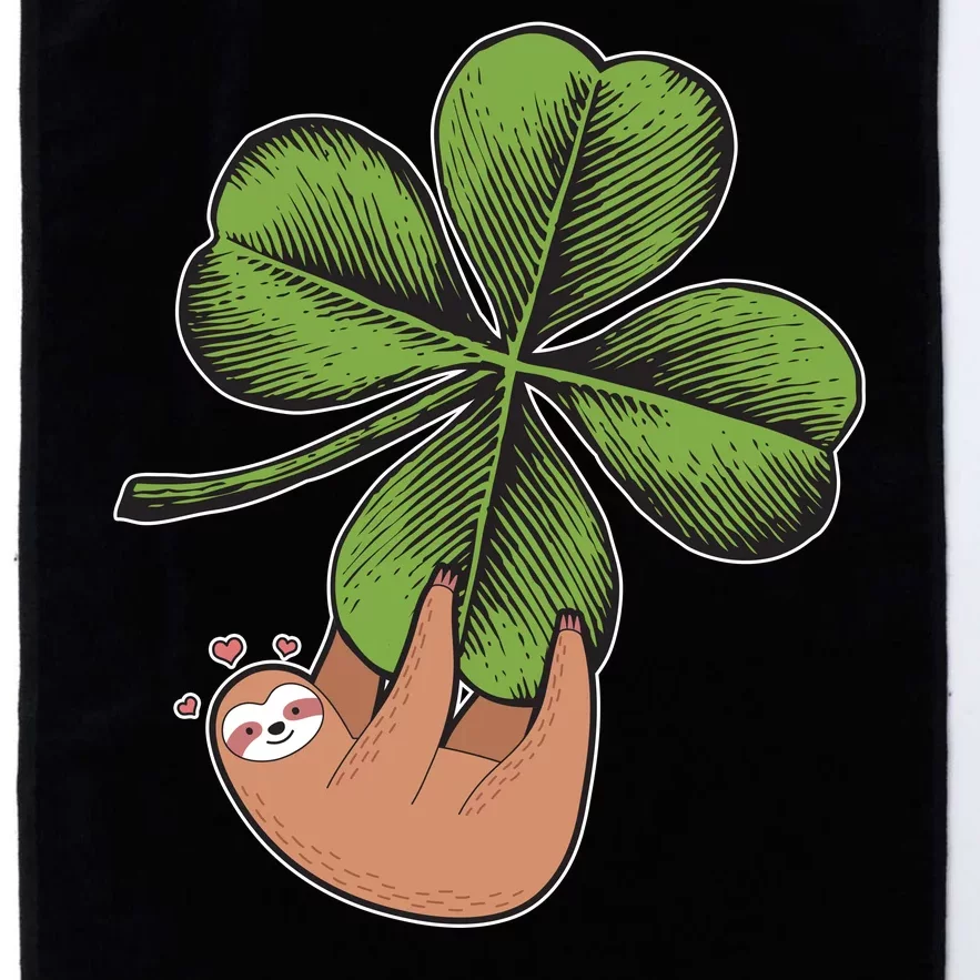 Cute St Patrick's Day Shamrock Sloth Platinum Collection Golf Towel