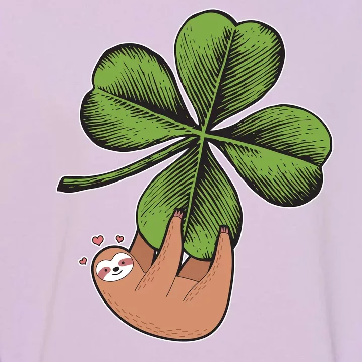 Cute St Patrick's Day Shamrock Sloth Garment-Dyed Sweatshirt