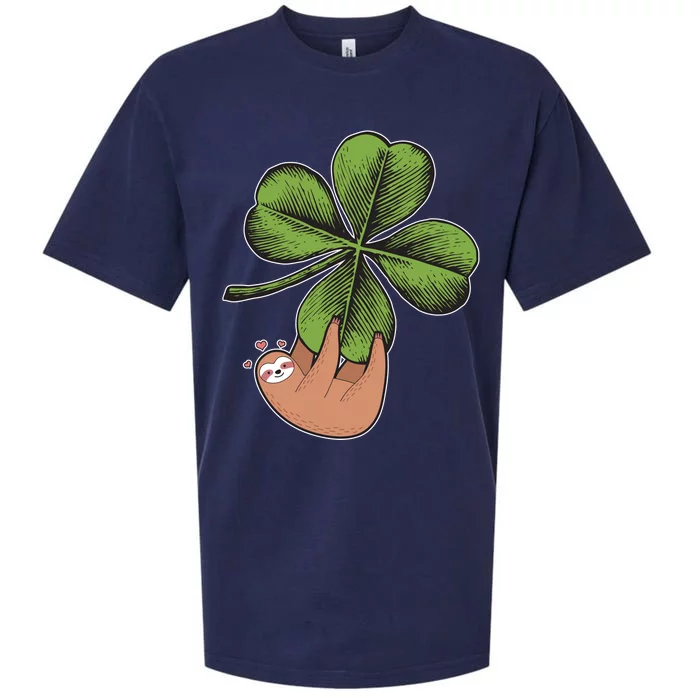 Cute St Patrick's Day Shamrock Sloth Sueded Cloud Jersey T-Shirt