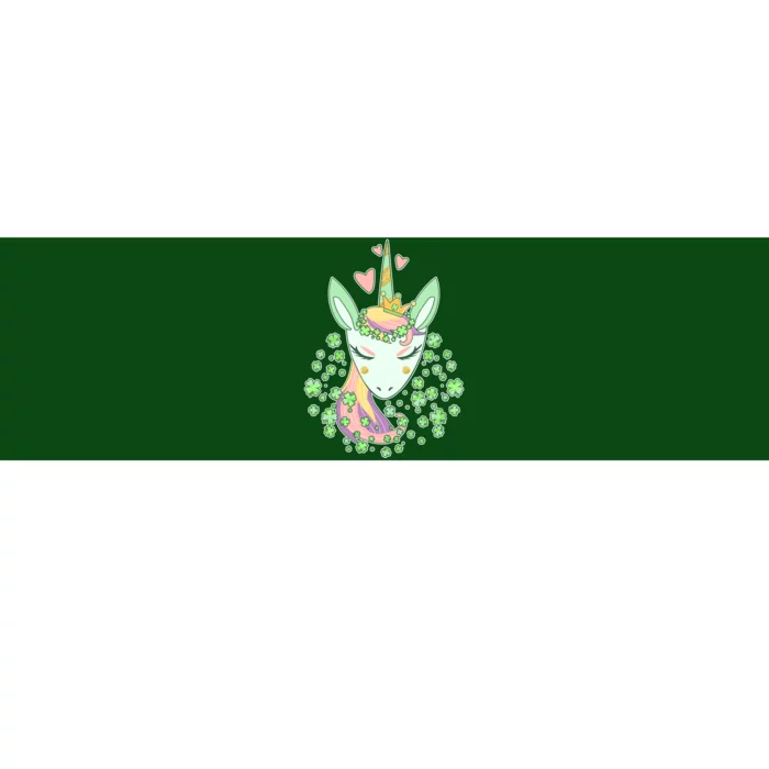 Cute St Patrick's Day Unicorn Shamrocks Clovers Bumper Sticker