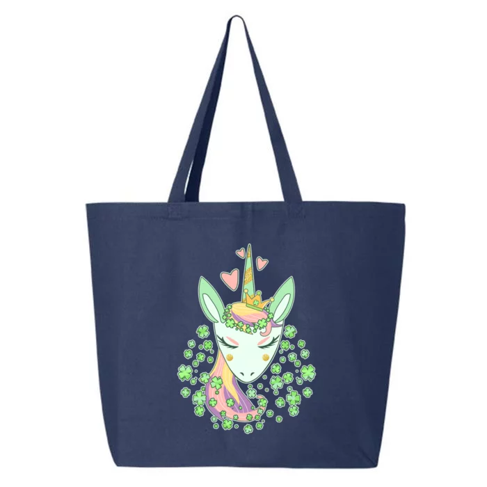 Cute St Patrick's Day Unicorn Shamrocks Clovers 25L Jumbo Tote