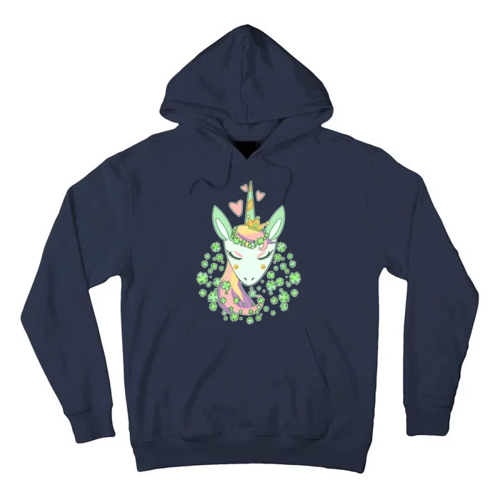 Cute St Patrick's Day Unicorn Shamrocks Clovers Tall Hoodie