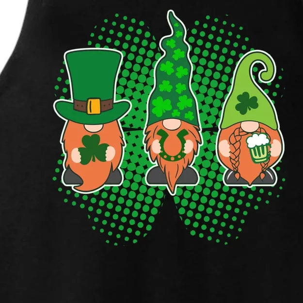 Cute St Patrick's Days Lucky Gnomes Ladies Tri-Blend Wicking Tank