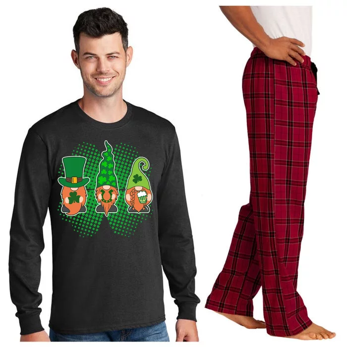 Cute St Patrick's Days Lucky Gnomes Long Sleeve Pajama Set