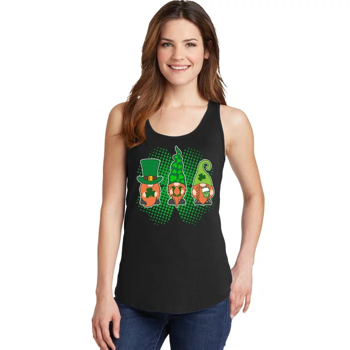 Cute St Patrick's Days Lucky Gnomes Ladies Essential Tank