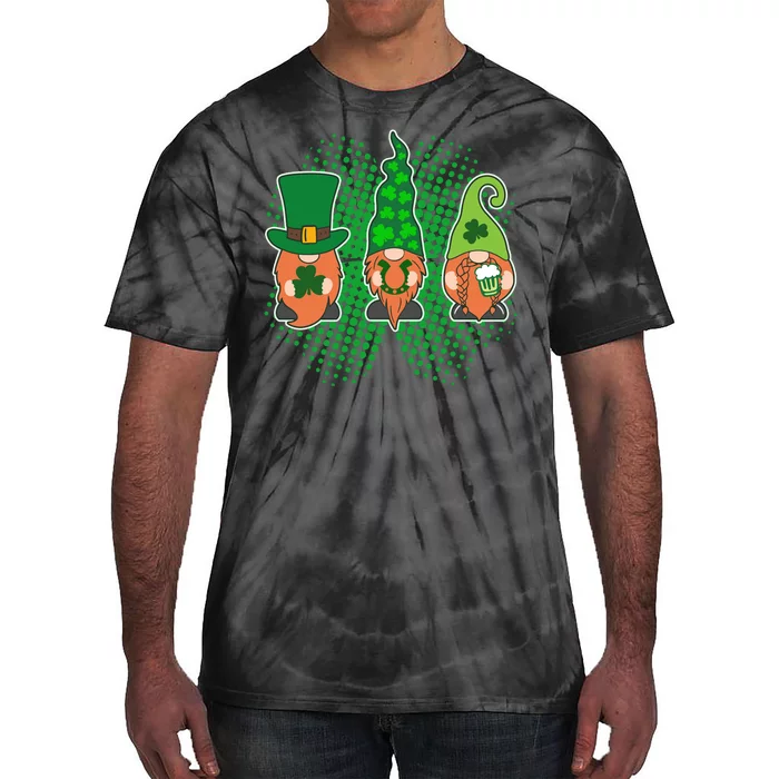 Cute St Patrick's Days Lucky Gnomes Tie-Dye T-Shirt