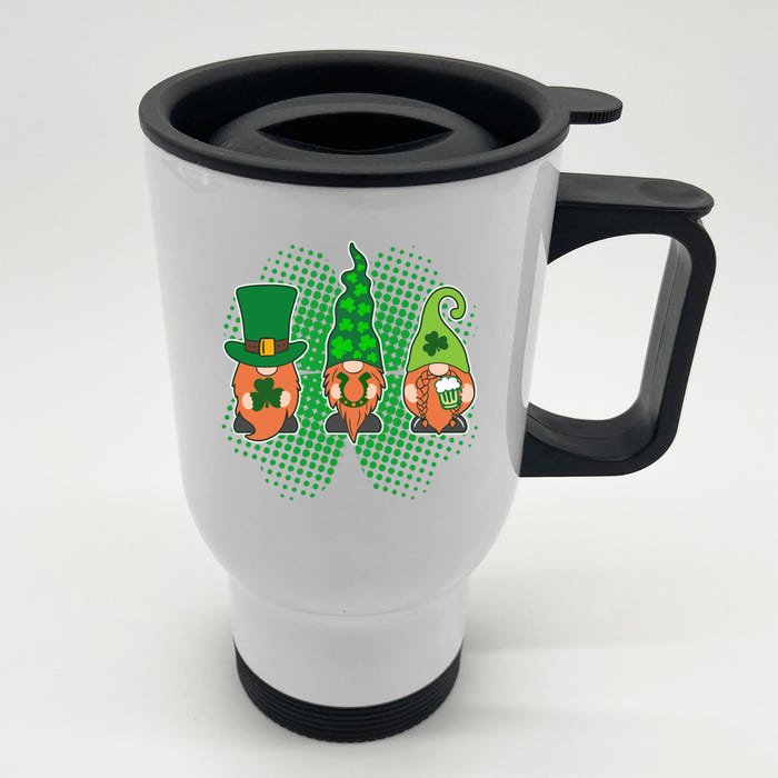 Cute St Patrick's Days Lucky Gnomes Front & Back Stainless Steel Travel Mug