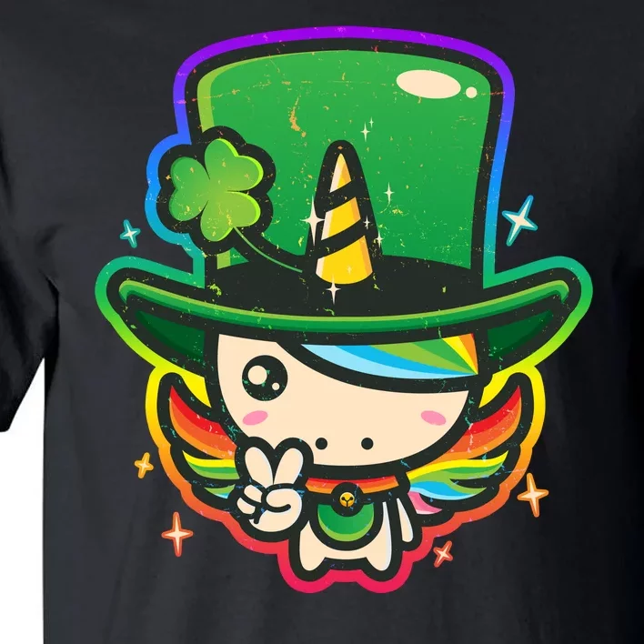 Cute St Patricks Leprechaun Rainbow Unicorn Tall T-Shirt