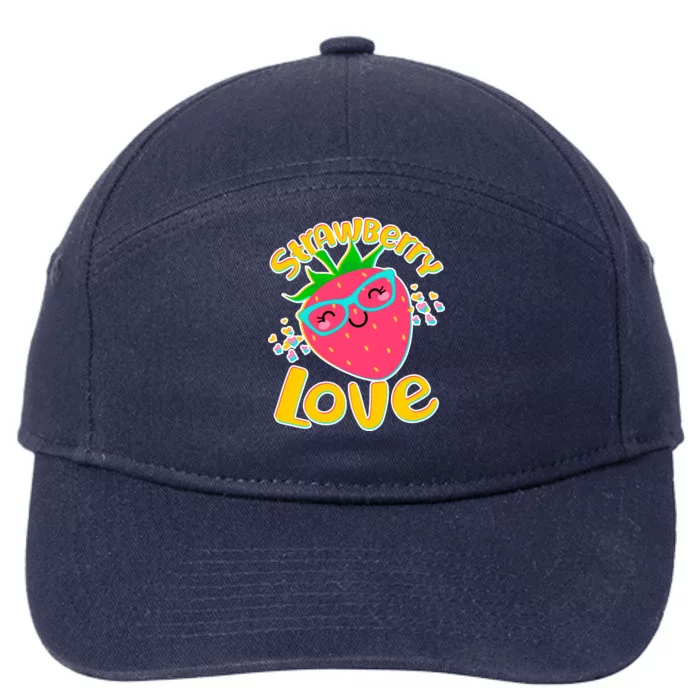 Cute Strawberry Love 7-Panel Snapback Hat