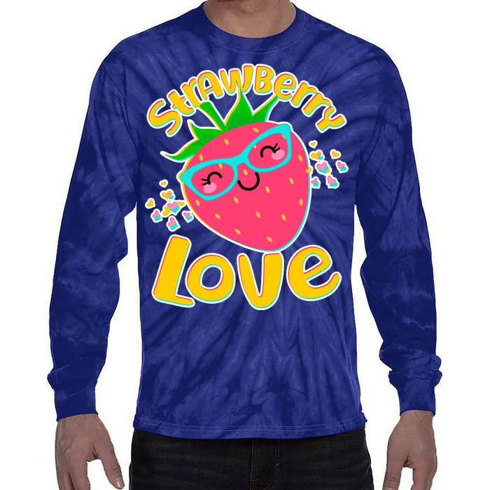 Cute Strawberry Love Tie-Dye Long Sleeve Shirt