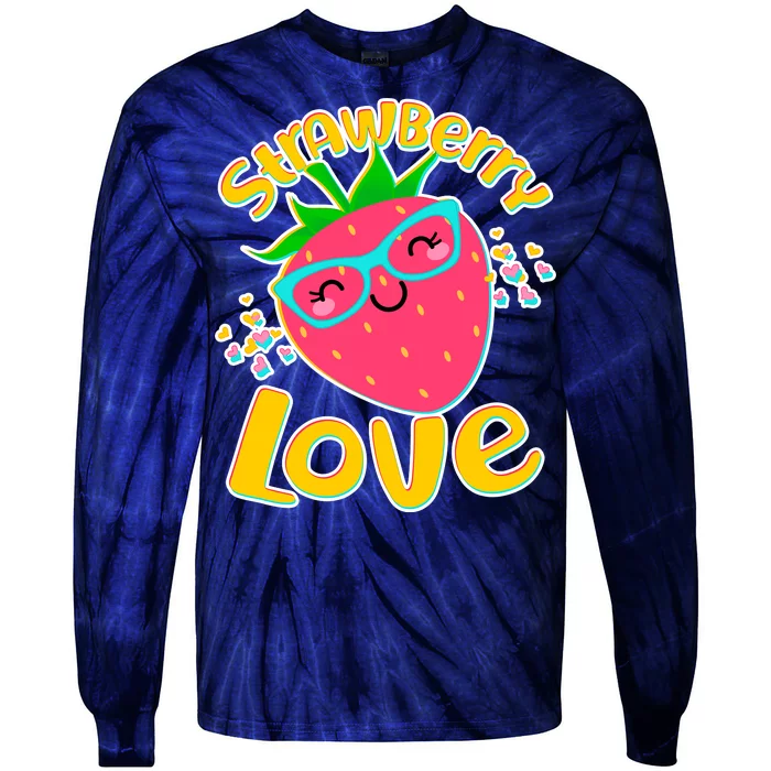 Cute Strawberry Love Tie-Dye Long Sleeve Shirt