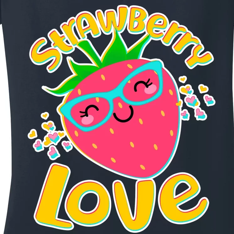 Cute Strawberry Love Women's V-Neck T-Shirt