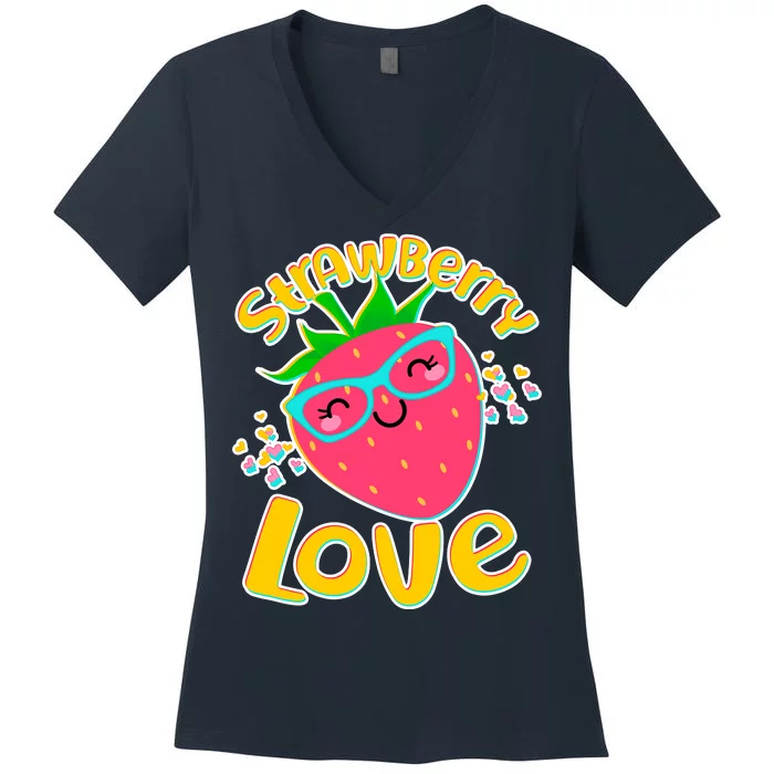 Cute Strawberry Love Women's V-Neck T-Shirt